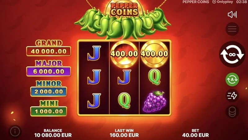 Pepper Coins - bonus kovanice u rundi Hold and Win